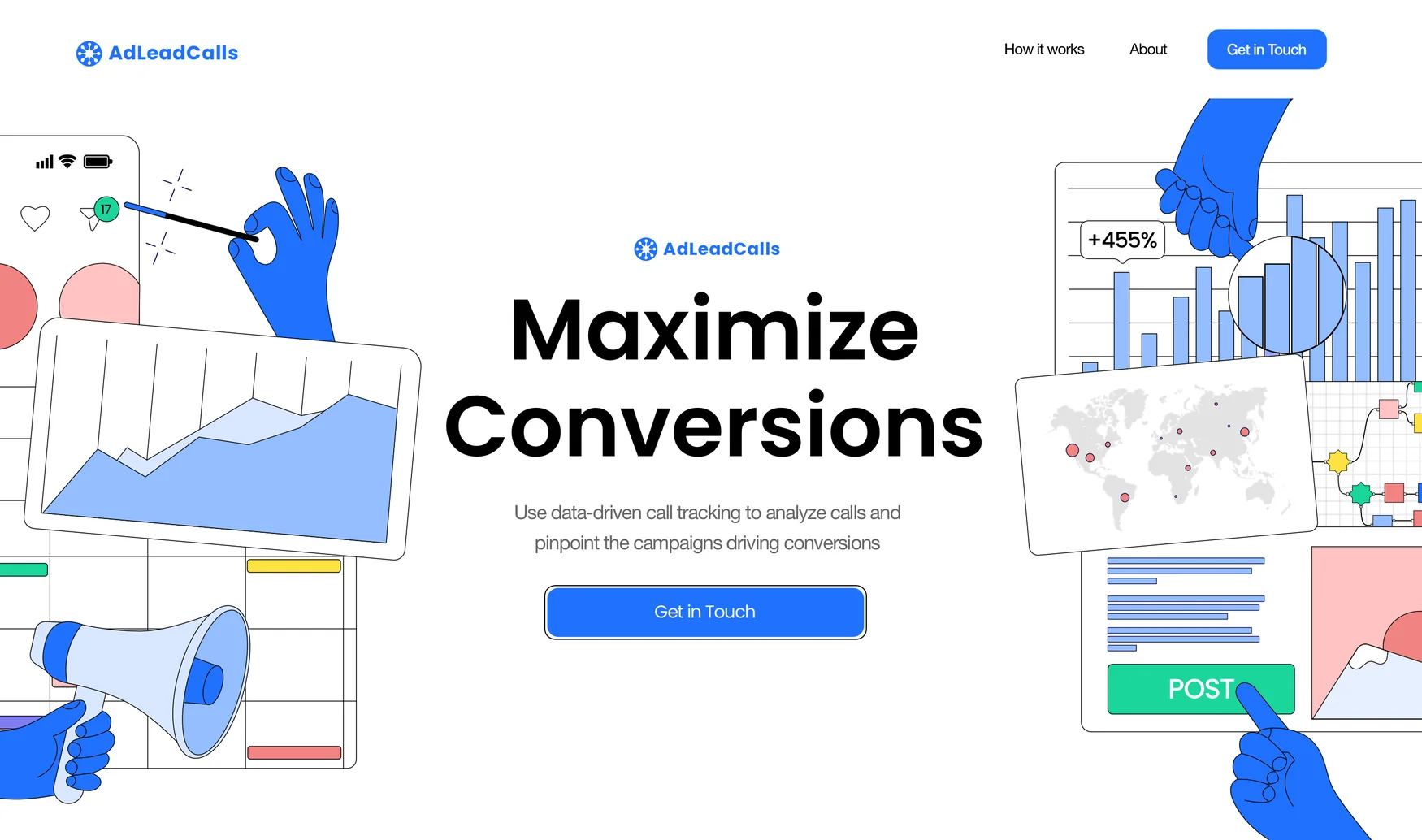 AdLeadCalls landing page illustration