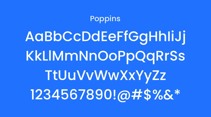 Poppins type specimen
