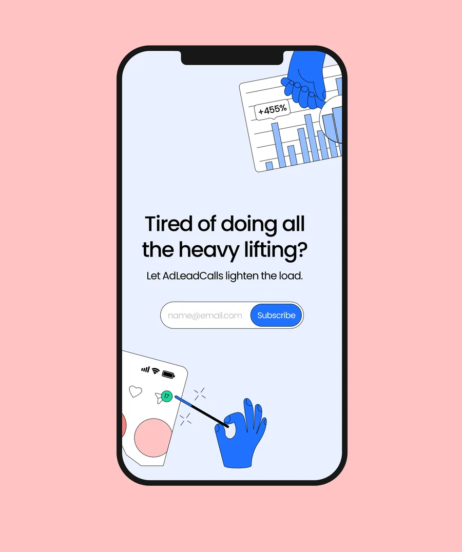 Email capture screen on mobile
