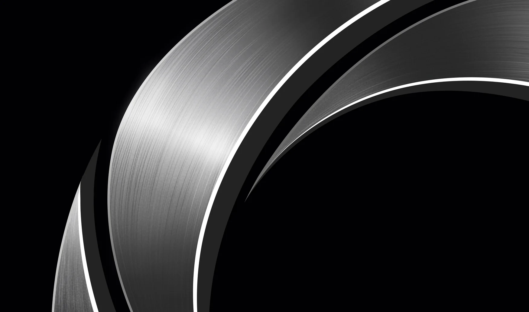 Close detail of the brushed metal edge